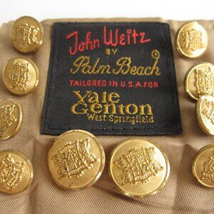 Waterbury Palm Beach John Weitz 10 Blazer Replacement Buttons Gold Tone USA MADE